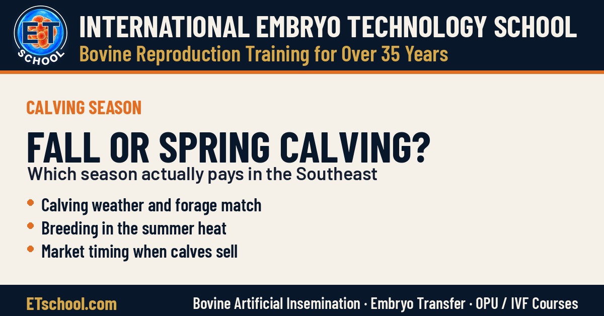 Fall or spring calving - a comparison of calving seasons for Southeastern cattle producers