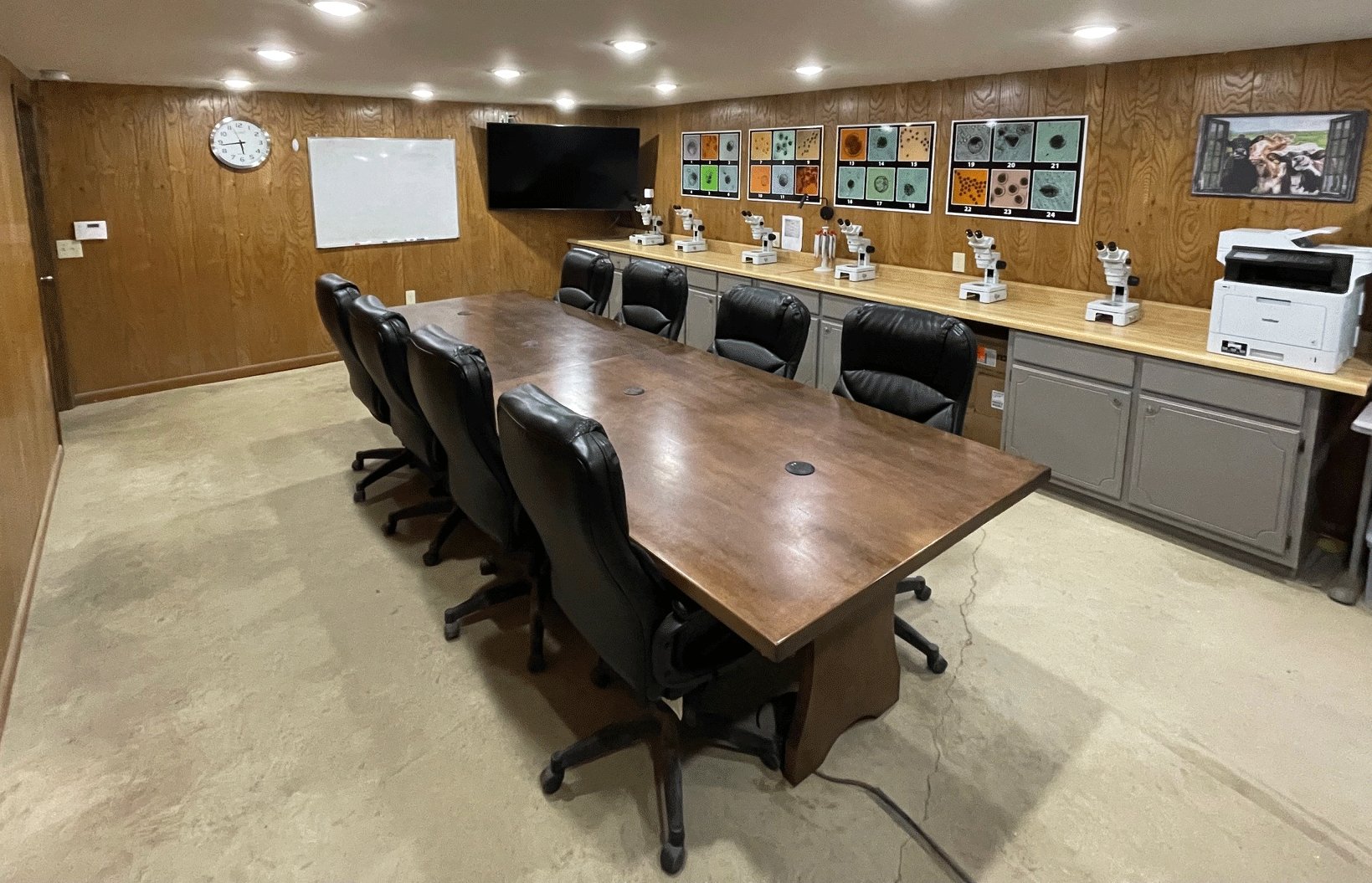 Modern Classroom with Microscopes